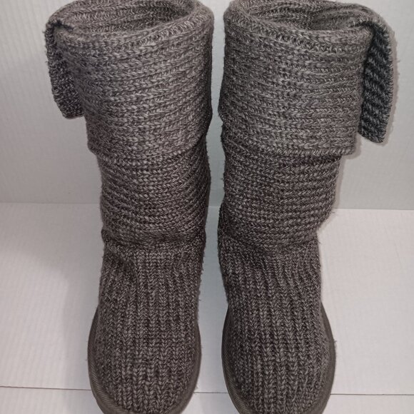 WOMEN'S UGG CARDY SWEATER BOOTS GRAY SIZE 8 - Picture 4 of 13